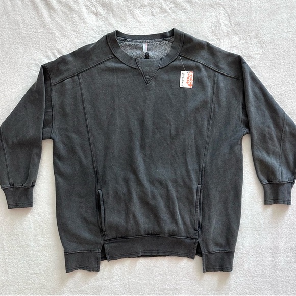 Free People Movement Intercept Tunic Sweatshirt Black XS NWT $88 Retail - Picture 2 of 9